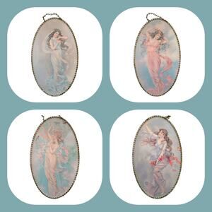 Vintage Anheuser-Busch Advertising Four Seasons Fair Maiden Framed Art